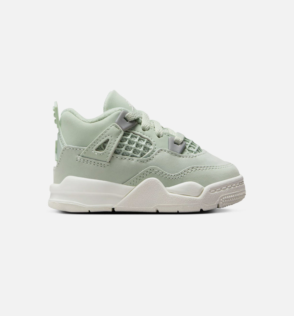 Air Jordan 4 Retro Abundance – Infant/Toddler Lifestyle Shoe in Seafoam/Sail/Metallic Silver