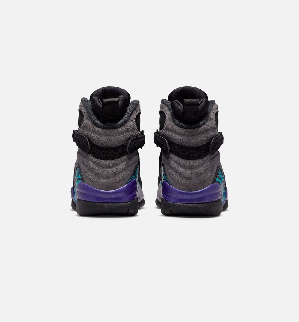 Air Jordan 8 Retro Aqua Grade School Lifestyle Shoes - Black/Multi Color/Bright Concord/Multi Color