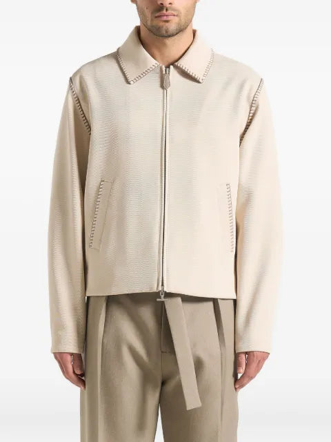 Manière De Voir Alex whipstitch twill boxy jacket