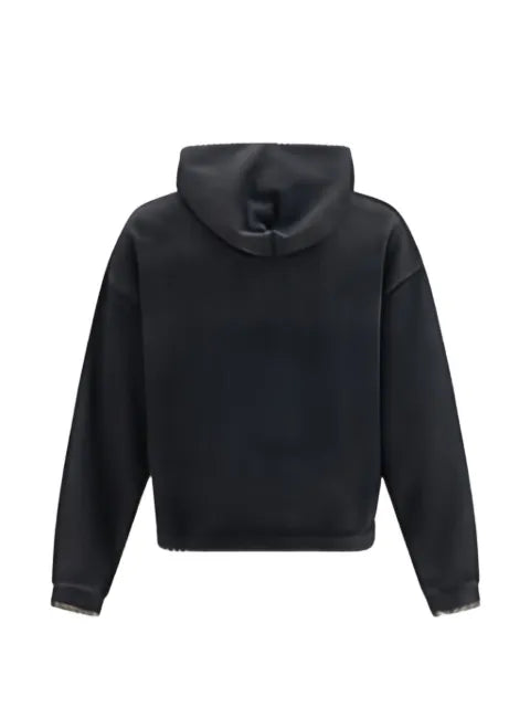 FOUND stitched-border distressed hoodie