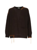 AMISH whipstitch-trim patch-pocket sweater