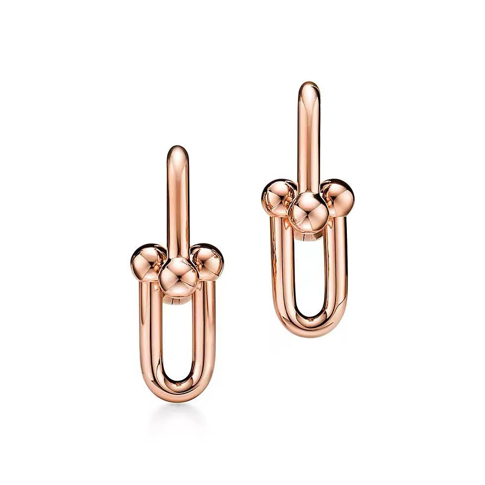 Tiffany Style Horseshoe 18K Gold-Plated Earrings