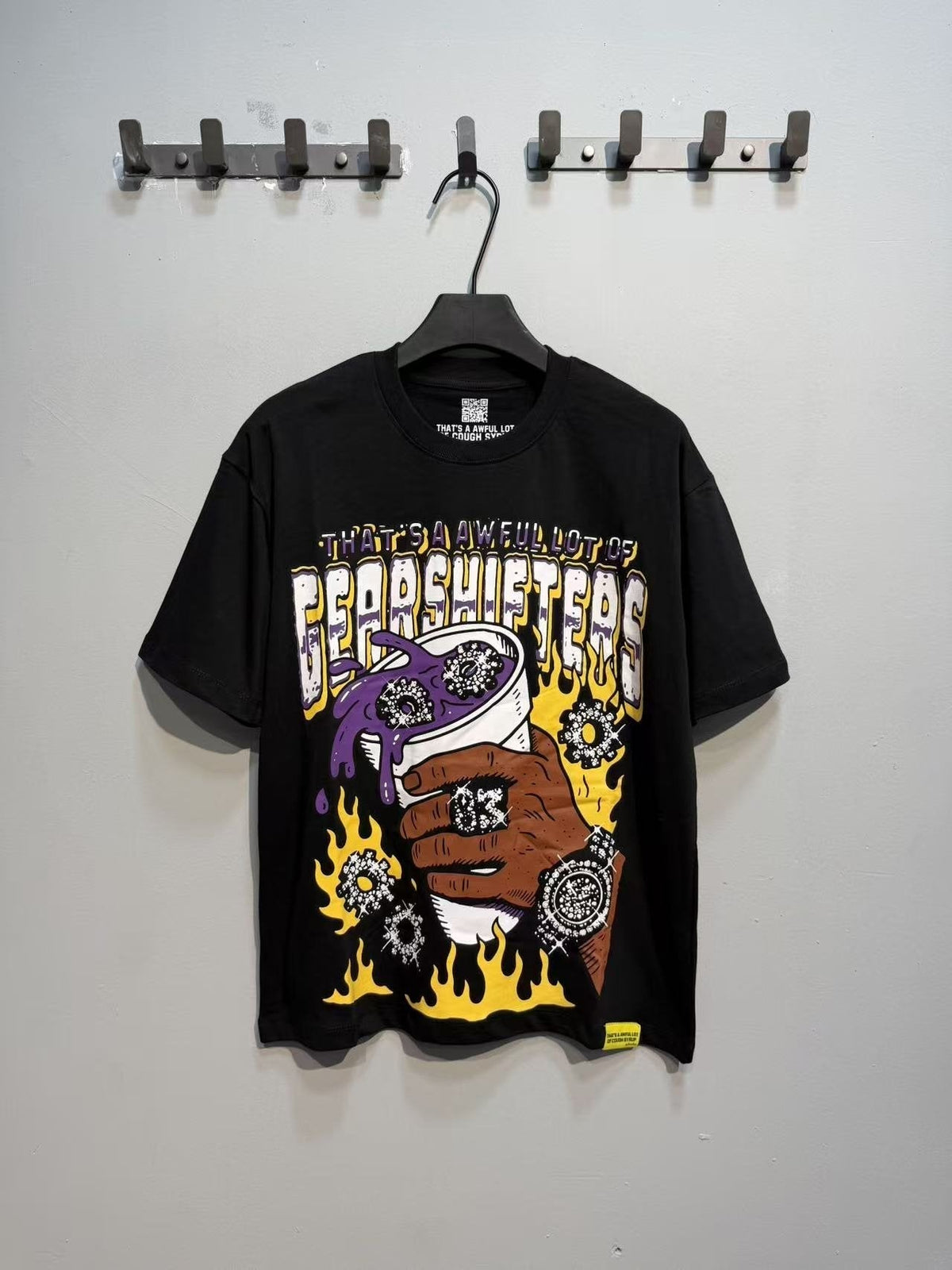 THAT'S A AWFUL LOT OF COUGH SYRUP Black Front & Back Graphic T-Shirt