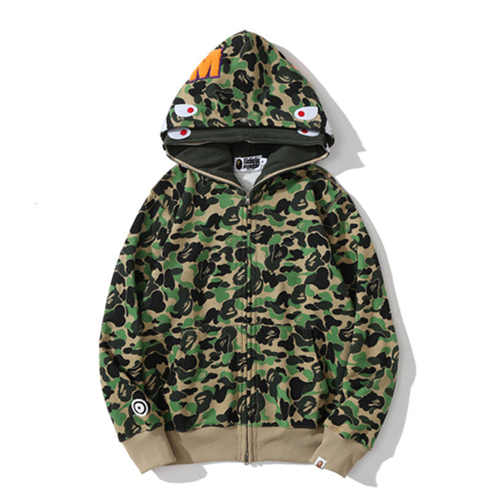 BAPE Big ABC Camo Double-Hood Shark Hoodie