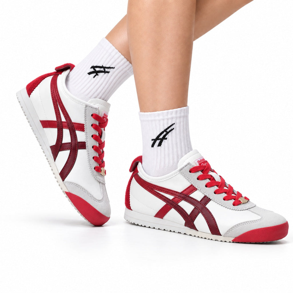 Onitsuka Tiger Retro Low Top White Red Unisex Shoes Style 17