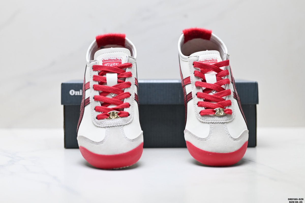 Onitsuka Tiger Retro Low Top White Red Unisex Shoes Style 17