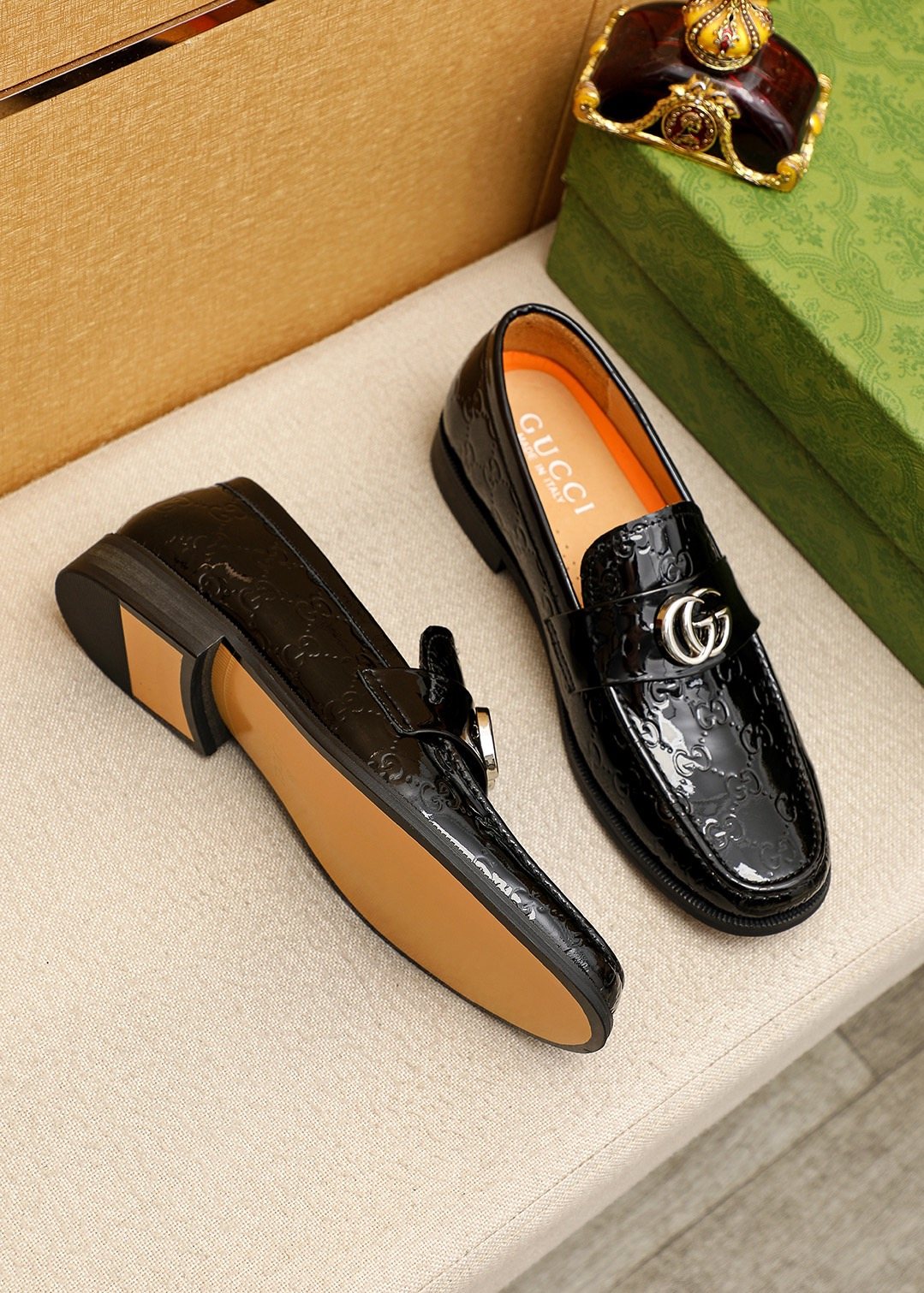 Gucci Black Glossy Loafers