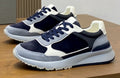 Brunello Cucinelli Navy and Gray Low-Top Sneakers