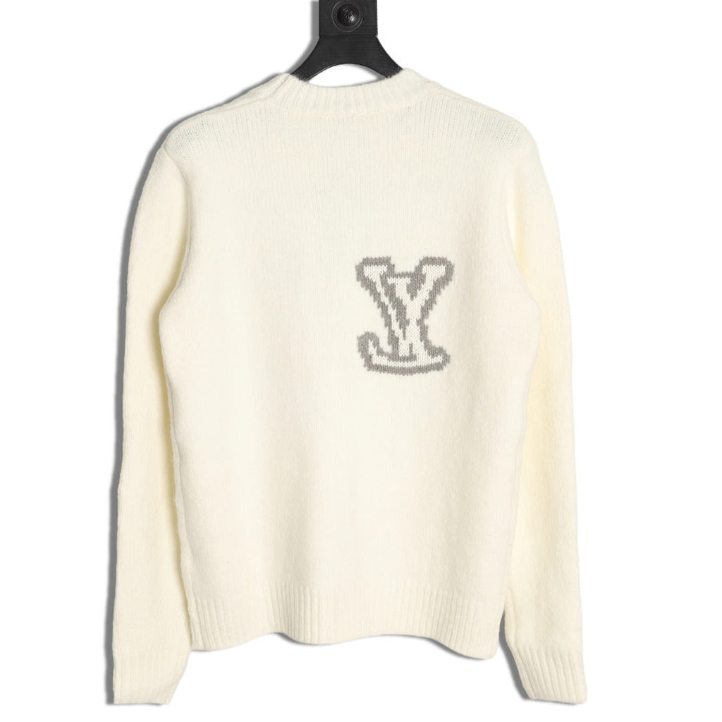 Louis Vuitton 22FW Large LV-Motif Knit Sweater - Ivory