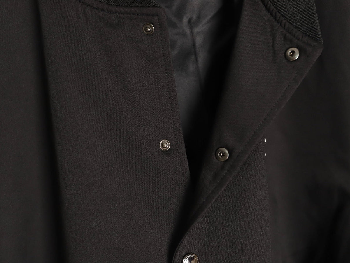 Dior Floral-Detail Back-Logo Varsity Jacket - Black