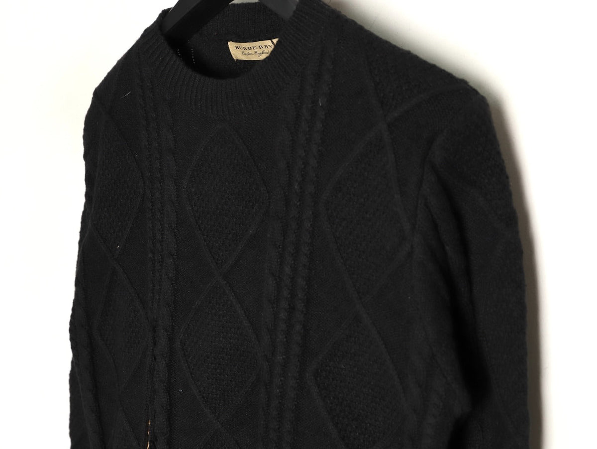Burberry Layered-Look Check-Detail Crewneck Sweater - Black